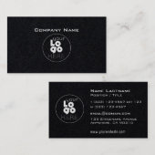 白モダン色ロゴ+黒の名男らし刺 名刺 (正面/裏面)