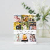 白モダン色写真コラージュ シーズンポストカード (スタンド正面)