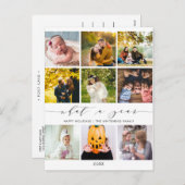 白モダン色写真コラージュ シーズンポストカード (正面/裏面)