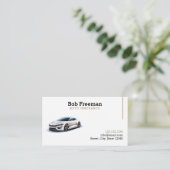 白モダン色自動車保険 名刺 (スタンド正面)