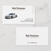白モダン色自動車保険 名刺 (正面/裏面)