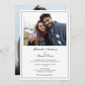 白モダン色2フォトシンプル結婚式招待状 (正面/裏面)