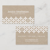 白モダン花名刺 名刺 (正面/裏面)