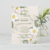 白モダン花緑ブライダルシャワー セーブザデート (スタンド正面)