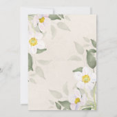 白モダン花緑ブライダルシャワー セーブザデート (裏面)