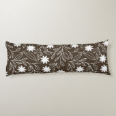 白モダン花葉モチャブラウン ボディピロー (裏面)