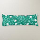 白モダン花葉緑 ボディピロー (裏面)