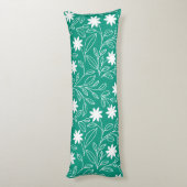 白モダン花葉緑 ボディピロー (裏面 (縦))