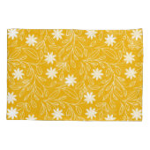 白モダン花葉黄 枕カバー (裏面-左)