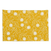 白モダン花葉黄 枕カバー (裏面-右)