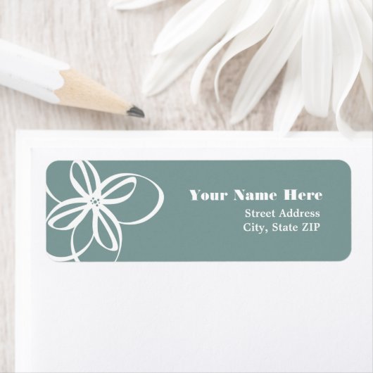 白モダン花 ラベル (インサイチュ)