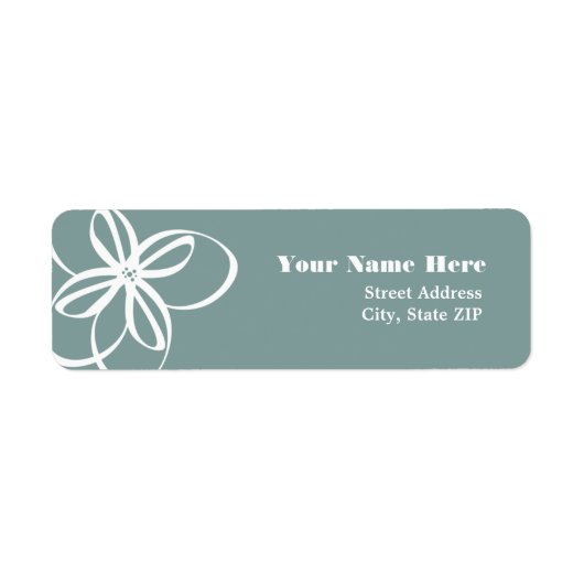 白モダン花 ラベル (正面)