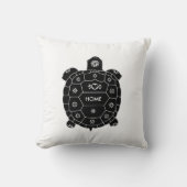 白モダン芸術的に黒い亀 クッション (正面)