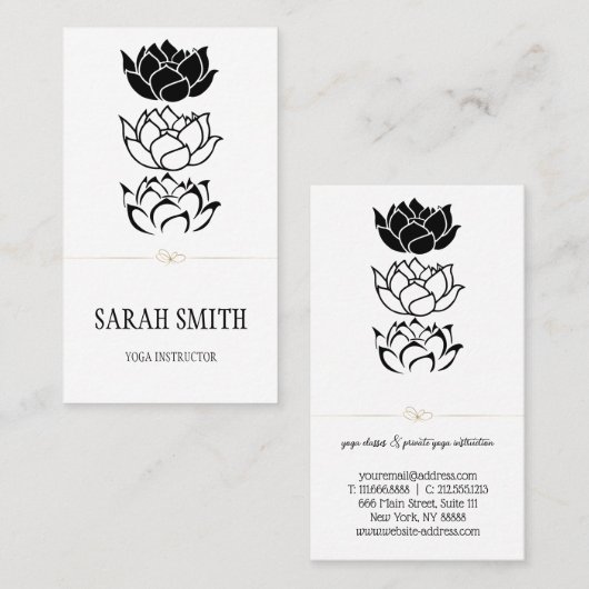 白モダン蓮華 名刺 (正面/裏面)