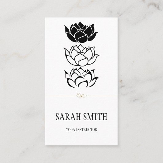 白モダン蓮華 名刺 (正面)