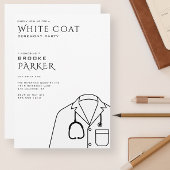 白モダン衣の儀式パーティー 招待状