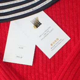 白モダン衣料品価格ラベルとロゴ