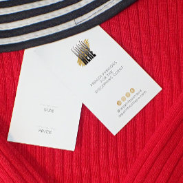 白モダン衣料品価格ラベルとロゴ