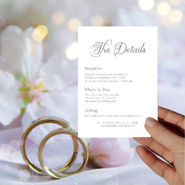 白モダン詳細カードのセージ緑の書道 招待状