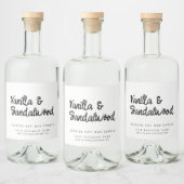 白モダン豆蝋燭札 リキュールボトルラベル (ボトル)