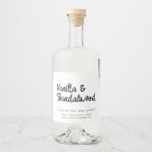 白モダン豆蝋燭札 リキュールボトルラベル (正面)