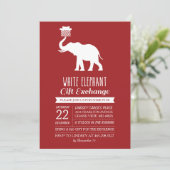 白モダン象ギフト交換招待状 招待状 (スタンド正面)