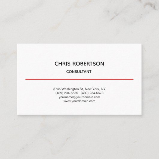 白モダン質無印主義 名刺 (正面)