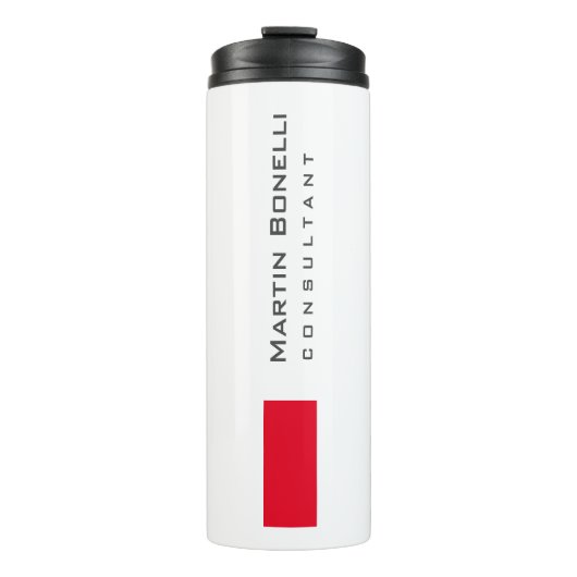 白モダン赤のコンサルタシンプルント タンブラー (正面)