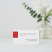 白モダン赤エレガントスタイリッシュ 名刺 (スタンド正面)