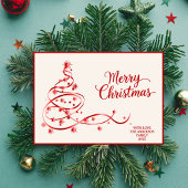 白モダン赤クリスマスカード写真 シーズンカード