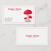 白モダン赤トウドリ茸料理 名刺 (正面/裏面)