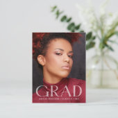 白モダン透明はっきりした文字グラッド写真 ポストカード (スタンド正面)