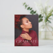 白モダン透明はっきりした文字グラッド写真 ポストカード (スタンド正面)