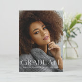 白モダン透明はっきりした文字グラッド写真 案内状 (スタンド正面)