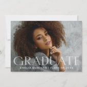 白モダン透明はっきりした文字グラッド写真 案内状 (正面)