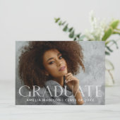 白モダン透明はっきりした文字グラッド写真 案内状 (スタンド正面)