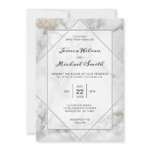 白モダン金ゴールドエレガントの大理結婚石