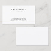 白モダン金ゴールドクリーンプレーンプロフェッショナルエレガント 名刺 (正面/裏面)