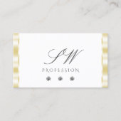 白モダン金ゴールドスパー縁どクルダイヤモンドモノグラム 名刺 (正面)