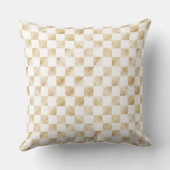 白モダン金ゴールドチェッカーボードパターン クッション (裏面)