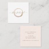 白モダン金ゴールドフェイクグリッター円のロゴ スクエア名刺 (正面/裏面)