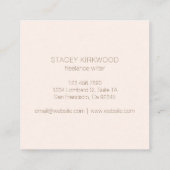 白モダン金ゴールドフェイクグリッター円のロゴ スクエア名刺 (裏面)