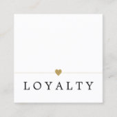 白モダン金ゴールドフェイクハートライン美しいロイヤリティ ロイヤリティカード (正面)