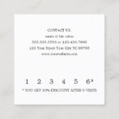 白モダン金ゴールドフェイクハートライン美しいロイヤリティ ロイヤリティカード (裏面)