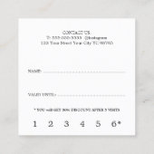 白モダン金ゴールドフェイクハートライン美しいロイヤリティ ロイヤリティカード (裏面)