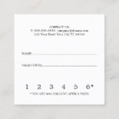 白モダン金ゴールドフェイクハートライン美しいロイヤリティ ロイヤリティカード (裏面)