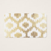 白モダン金ゴールドフェイク手描きイカットパターン (正面)