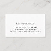 白モダン金ゴールドフェイク鋏ヘアスタイリスト 名刺 (裏面)