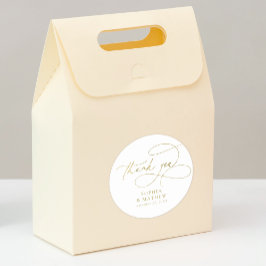 白モダン金ゴールドフローリッシュサンキューフェイバークラシックト ラウンドシール