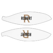 白モダン金ゴールドモノグラム バスケットボール (パネル)